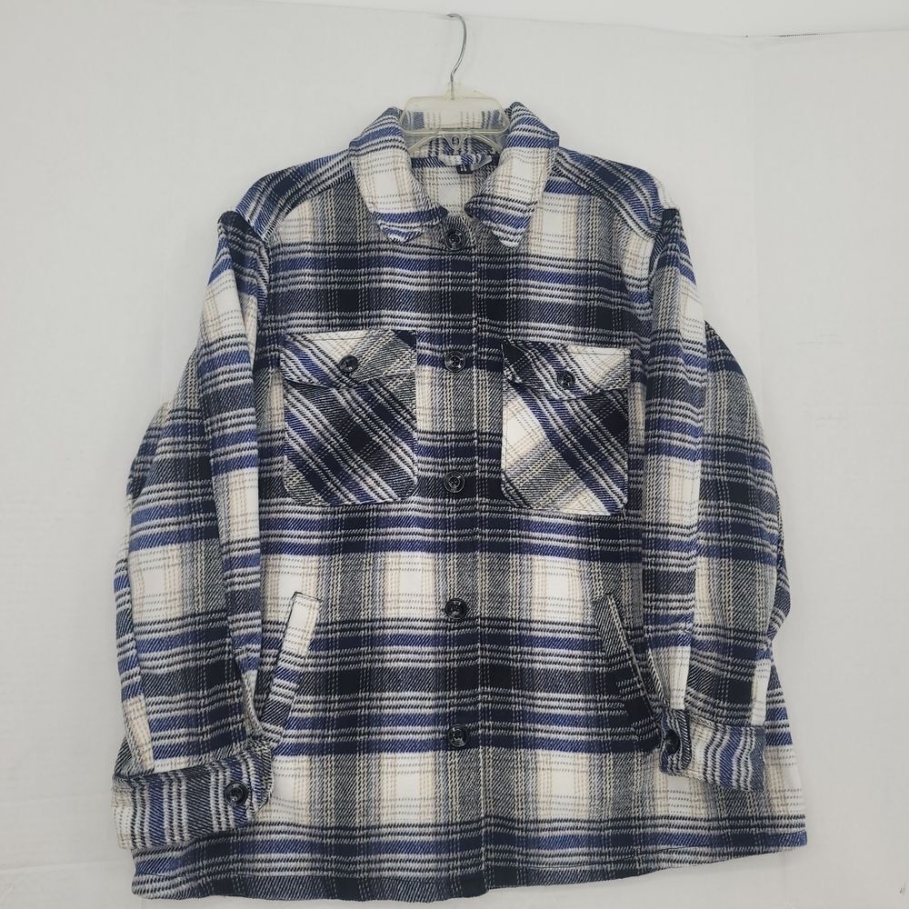 Divided H&M Oversized‎ Plaid Button Down Shacket Camping Gorpcore Women's M - Picture 5 of 8